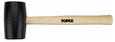 topex rubber hamer 450 gram 65 mm doorsnee metalen steel 02a305