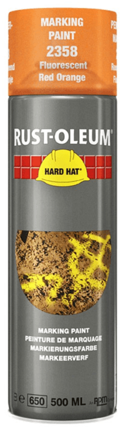 rust-oleum hard hat markeerverf fluorescerend rood 0.5 ltr spuitbus