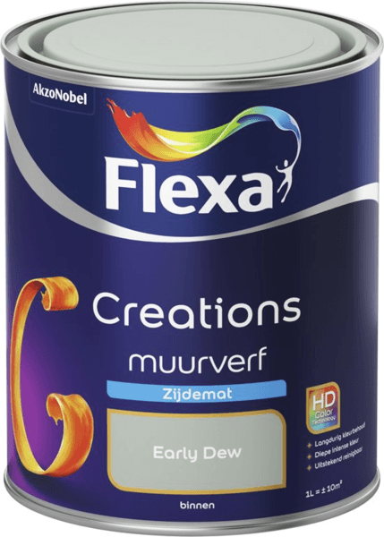 flexa creations muurverf zijdemat early dew 2.5 ltr