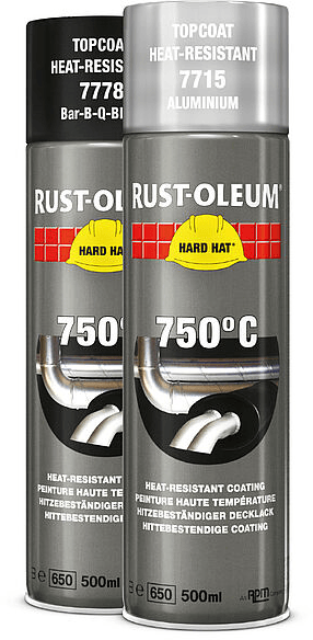 rust-oleum hard hat hittebestendig zwart 750 graden 2.5 ltr