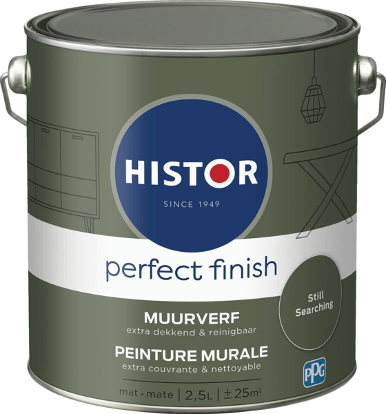 histor perfect finish muurverf mat sheffield grey 2.5 ltr