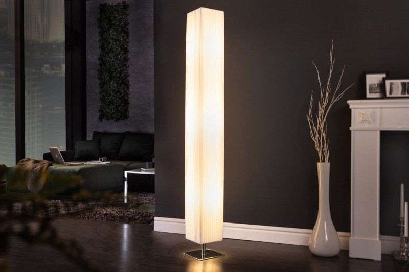 Moderne design vloerlamp PARIS 160cm witte geplooide kap vloerlamp - 8159