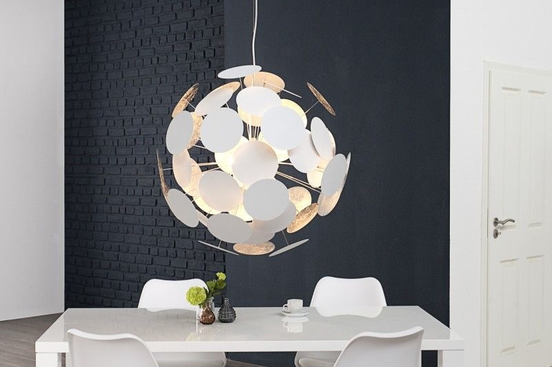 Moderne design hanglamp INFINITY HOME 70cm wit zilveren hanglamp - 36227