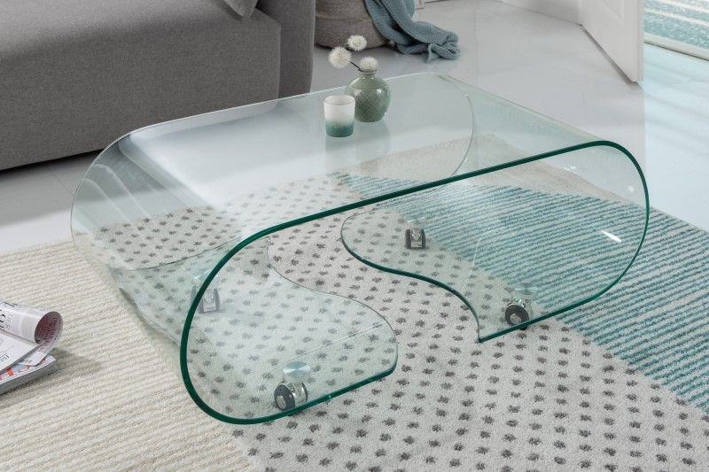 Extravaganter Glas Couchtisch FANTOME 90cm transparent - 37256