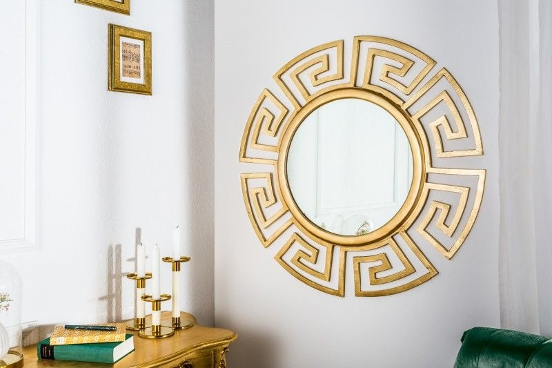 Glamorous design spiegel EUPHORIA XL 85cm gouden wandspiegel handgemaakt van metaal - 38744