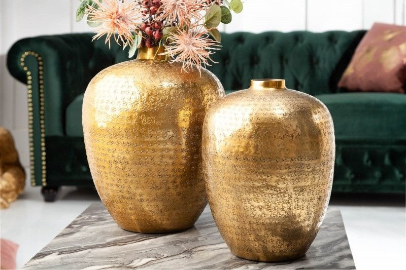 Elegante vazen set van 2 ORIENTAL 33cm goud met de hand versierd - 40382