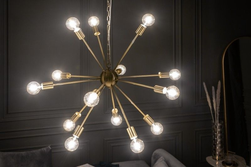 Elegante hanglamp SPUTNIK 87cm goud met 14 lichtarmen - 41108