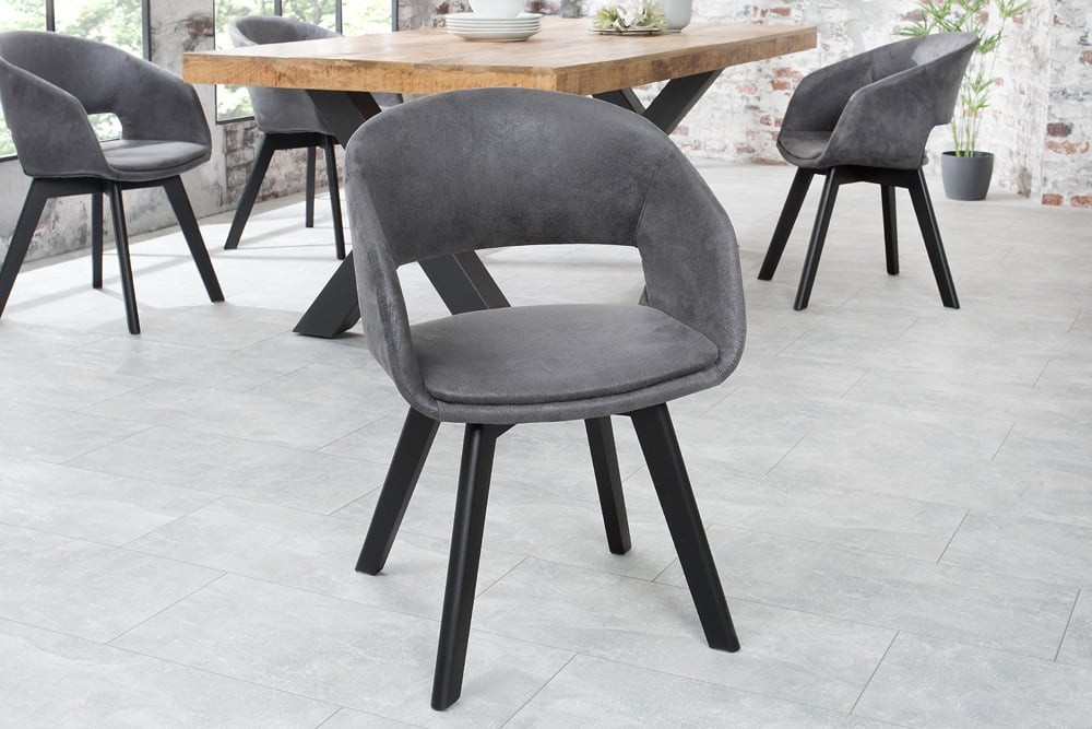 Design stoel NORDIC STAR antiek grijze houten poten - 43423