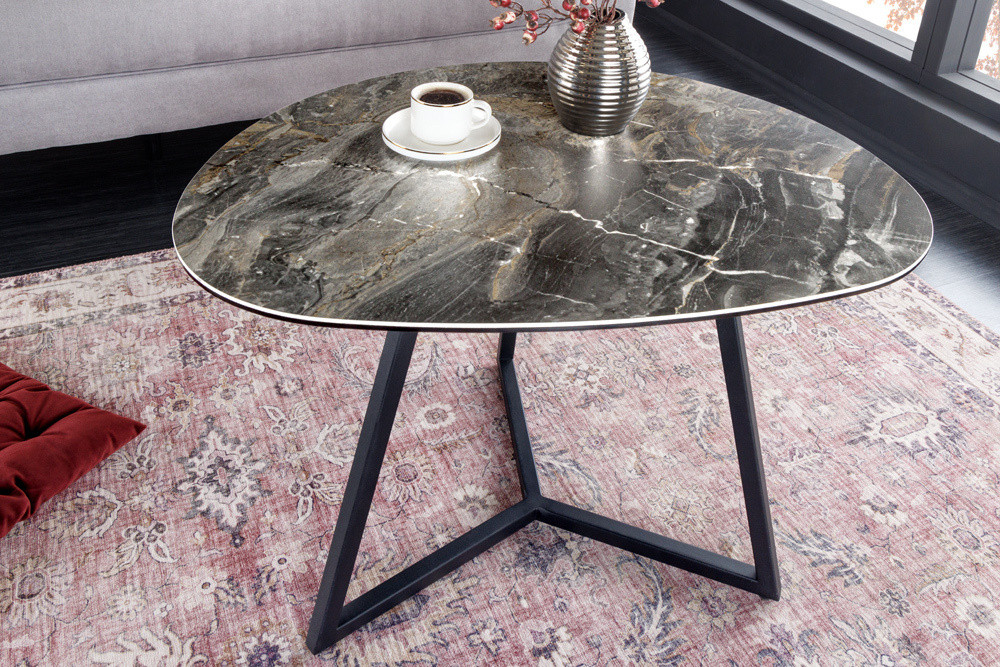 Moderne salontafel MARVELOUS 70cm taupe marmeren keramiek gemaakt in Italië - 42143