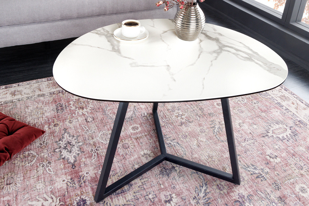 Moderne salontafel MARVELOUS 70cm wit marmeren keramiek gemaakt in Italië - 42144