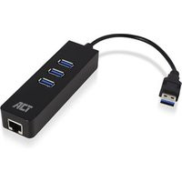 ACT USB-A naar USB-A &amp; Ethernet - Zwart