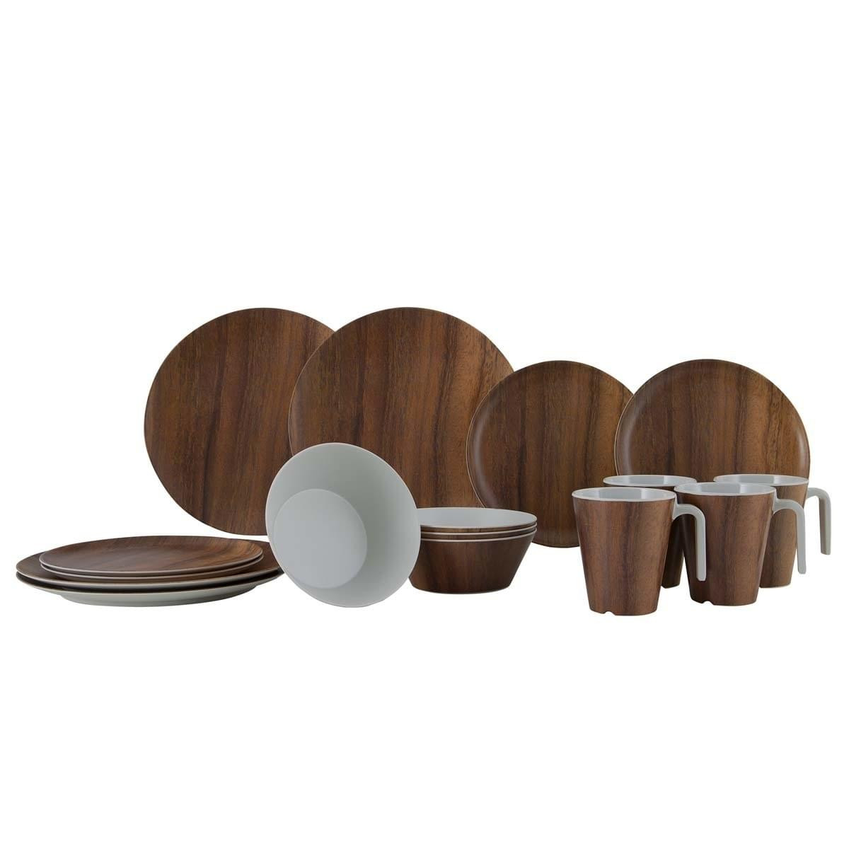 Gimex Nature Line 16-delige Servies Set Bruin