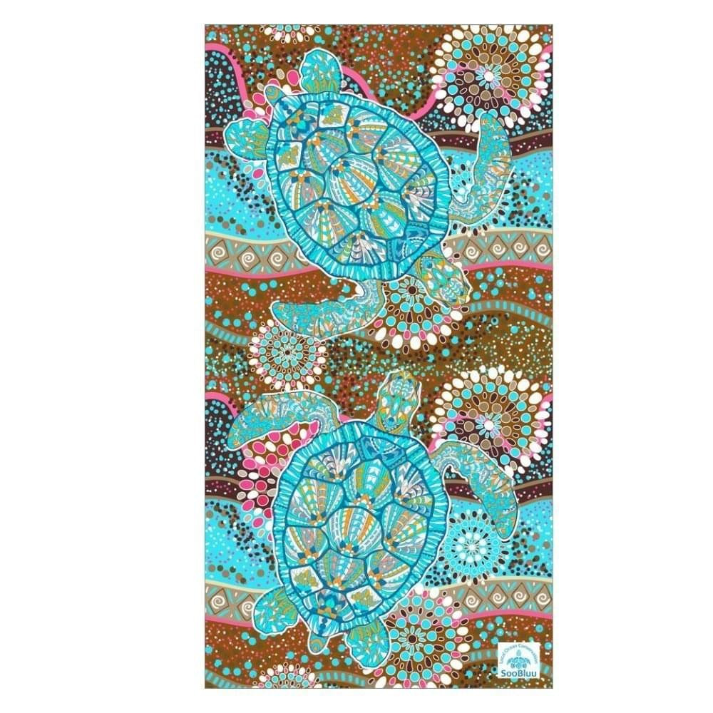 SooBluu Turtle 100 x 190 Reis Handdoek Multicolor