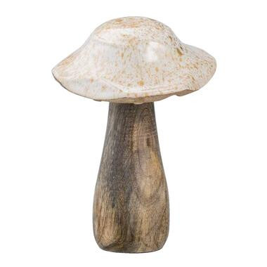 Decoratie paddenstoel - crème - Ø9x15 cm - Leen Bakker
