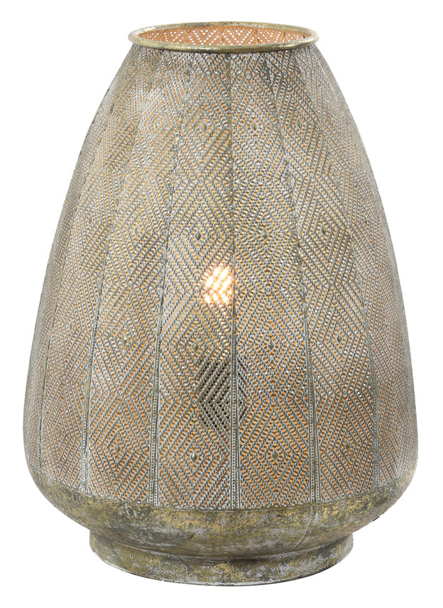 Light & Living Tafellamp 'Lavello' 35cm, kleur Antiek Goud-/Wit