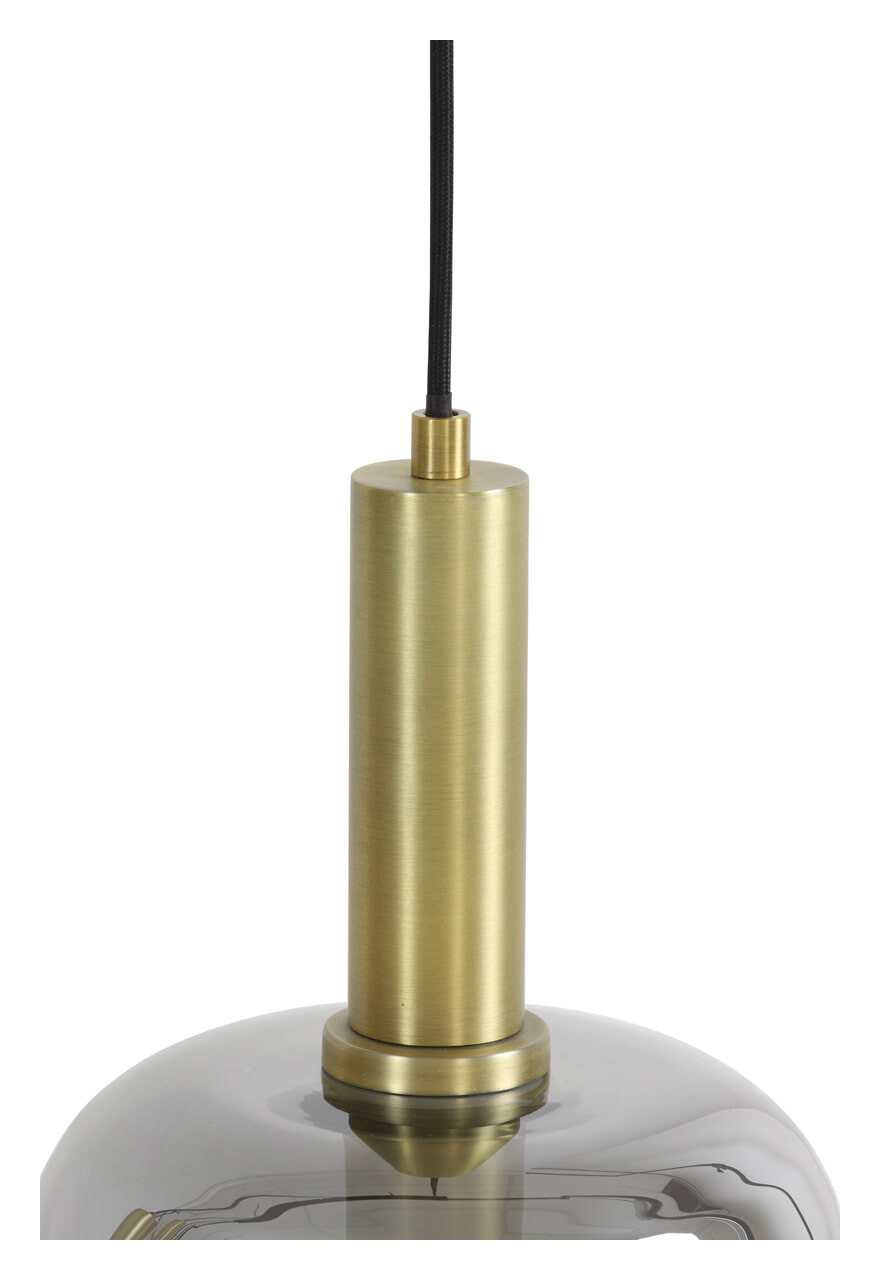 Light & Living Hanglamp 'Lekar' 1-lamps, kleur Antiek Brons/Smoke
