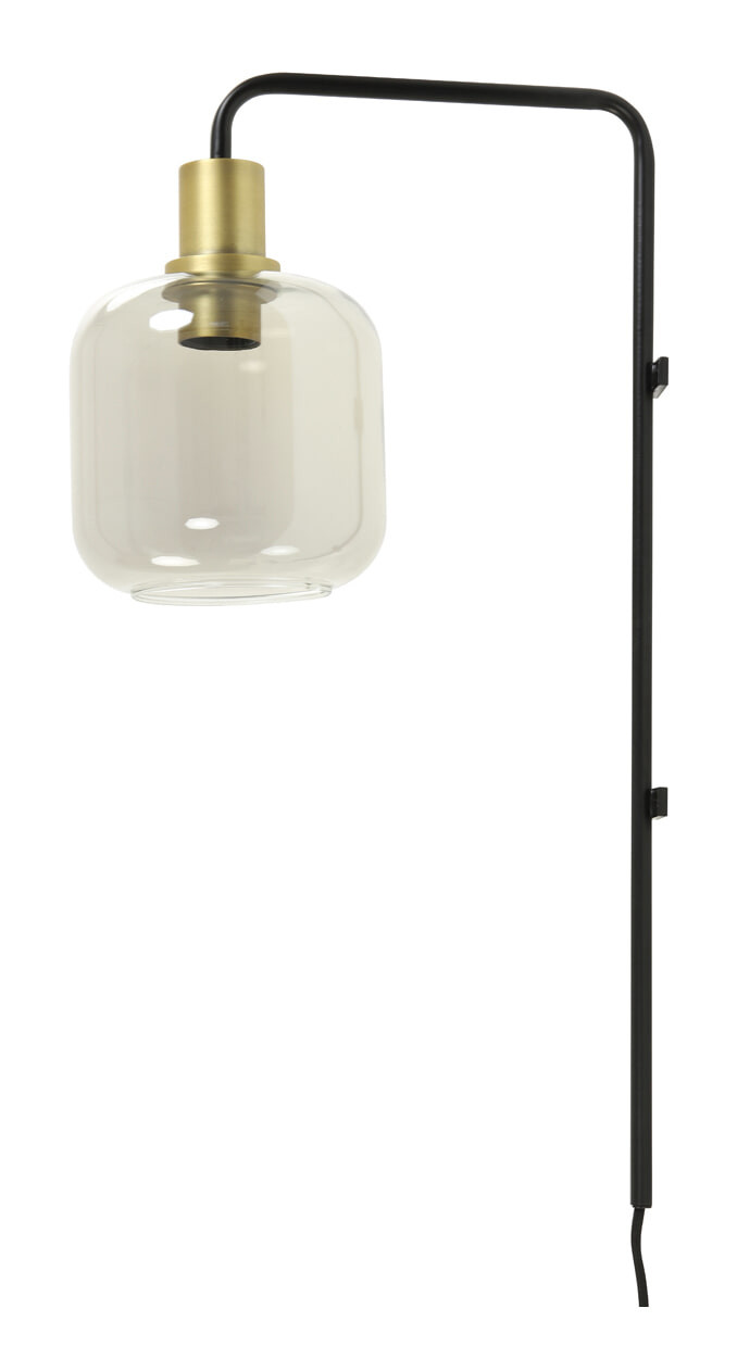 Light & Living Wandlamp 'Lekar' 57cm, kleur Antiek Brons/Smoke
