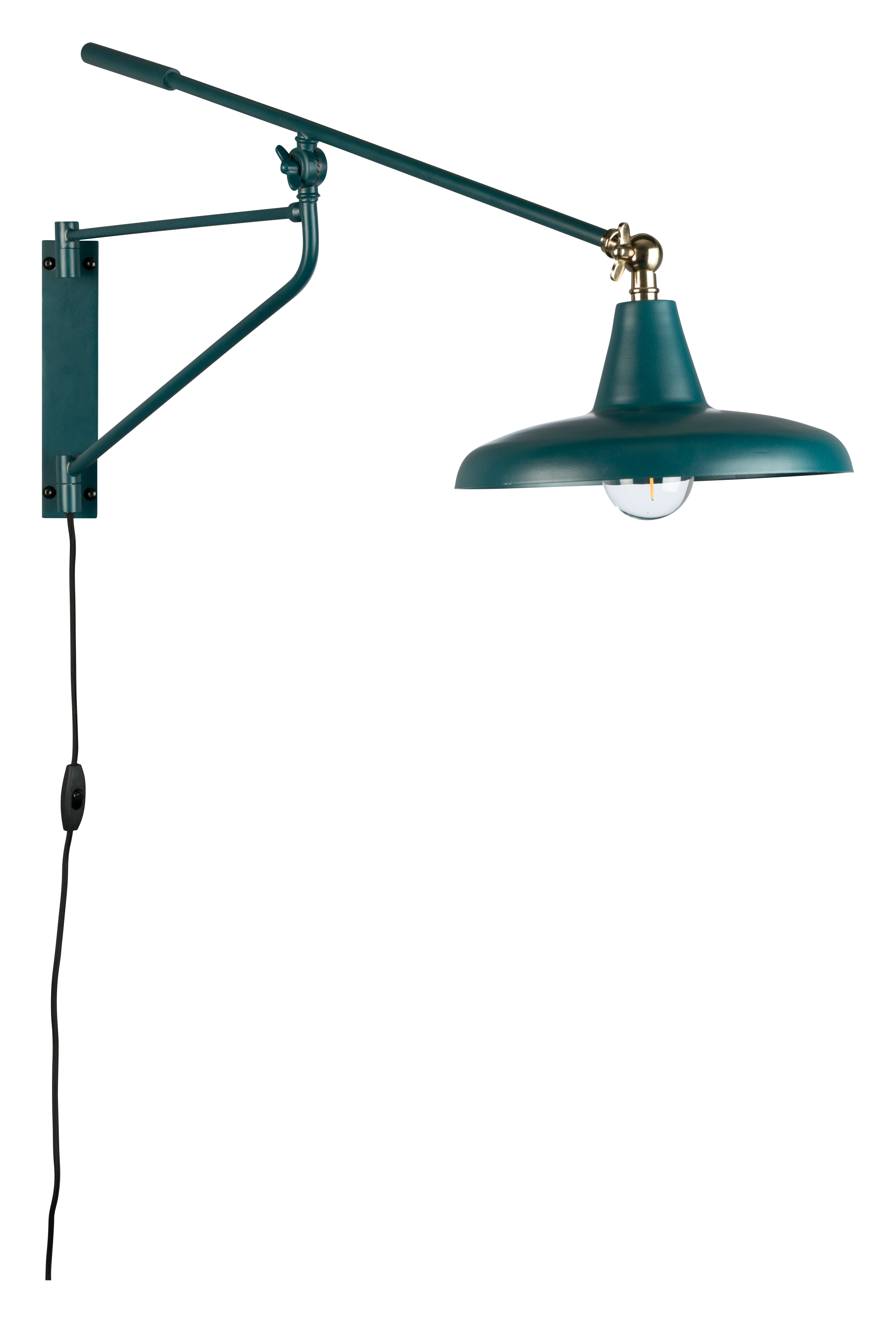 Dutchbone Wandlamp 'Hector' 30cm, kleur Teal