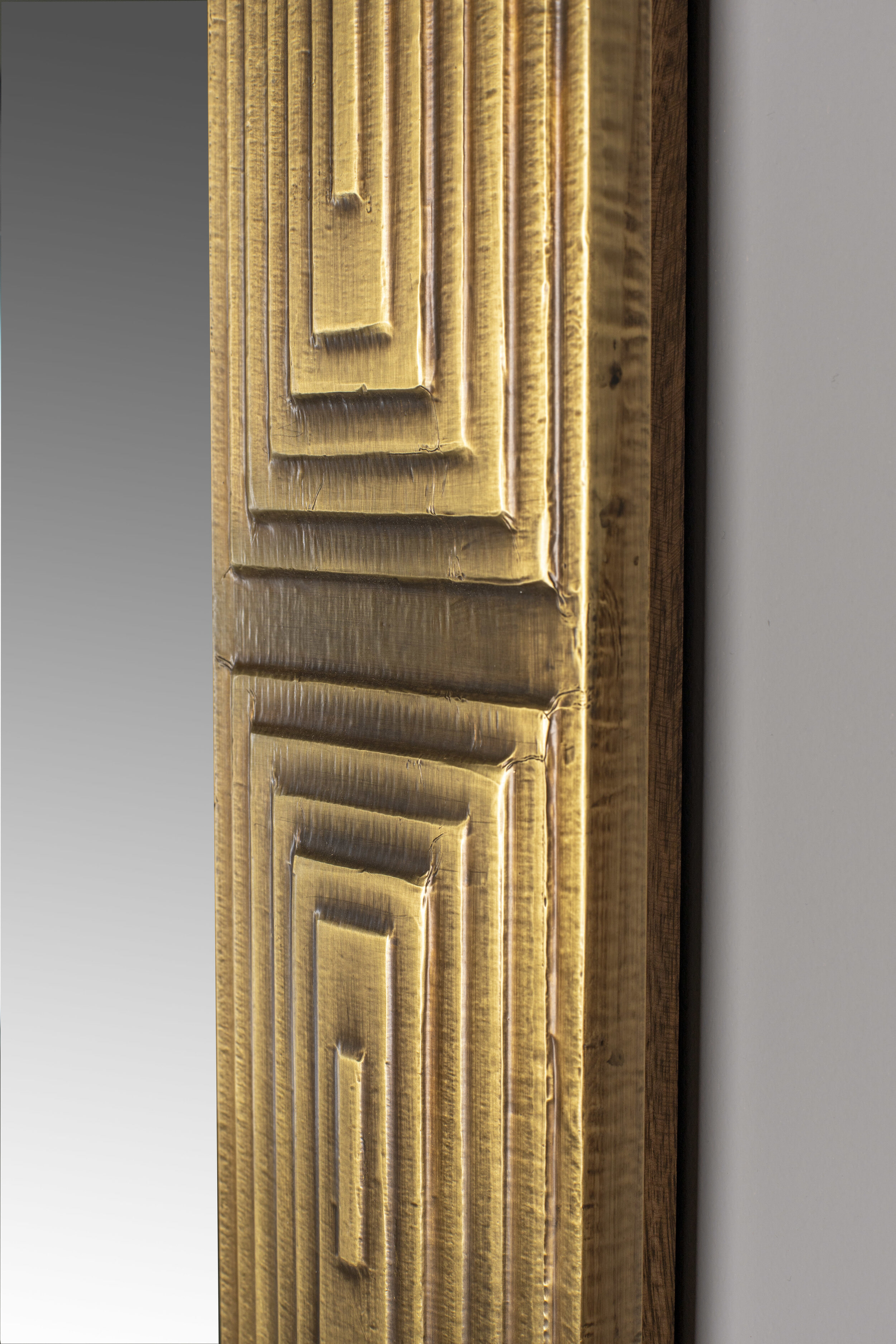 Dutchbone Spiegel 'Volan' mangohout, 110x70cm, kleur goud