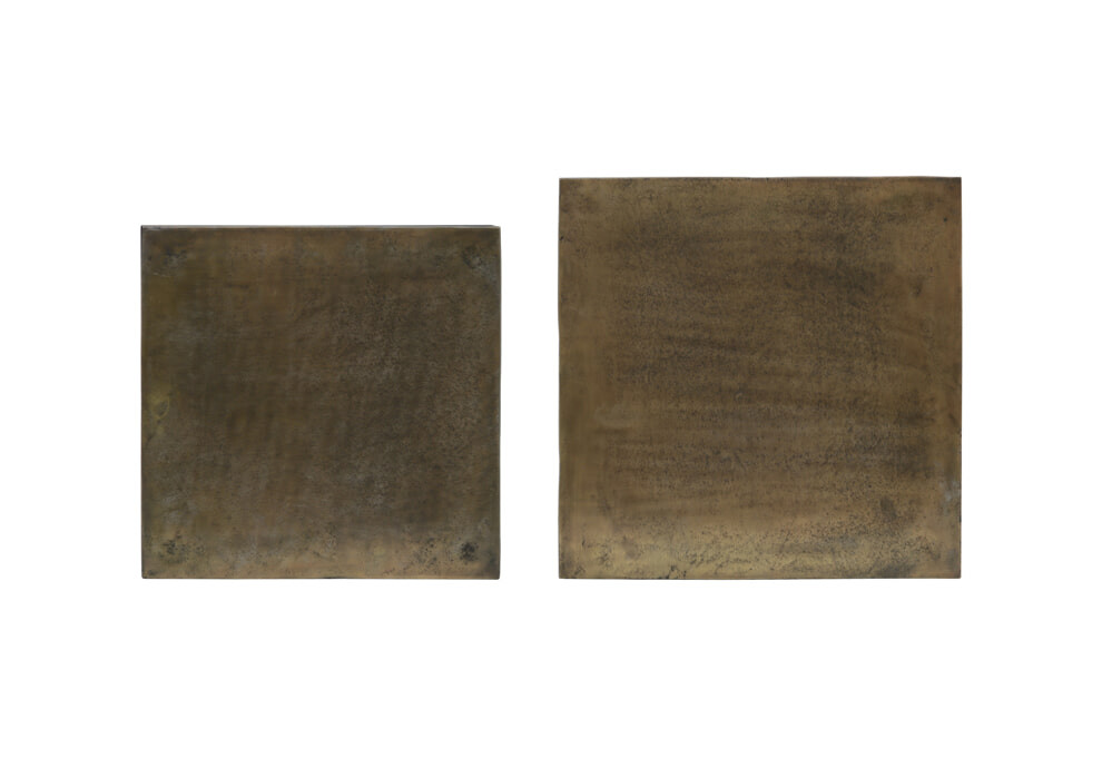 Light & Living Bijzettafel 'Banos' Set van 2 stuks 40x40x45+, antiek brons
