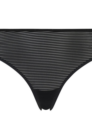 Hunkemöller Invisible string Stripe mesh Zwart