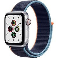 Apple Watch SE 40 mm kast van zilver aluminium met Sport Loop blauw [wifi + cellular]