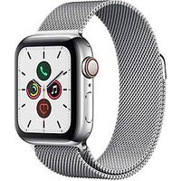 Apple Watch Series 5 40 mm roestvrij stalen kast zilver op Milanees bandje zilver [wifi + cellular]
