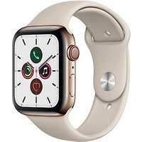 Apple Watch Series 5 44 mm roestvrij stalen kast goud op sportbandje steen [wifi + cellular]