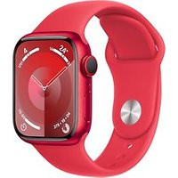 Apple Watch Series 9 41 mm aluminium kast rood op sportbandje S/M rood [Wi-Fi + Cellular, (PRODUCT) RED Special Edition]