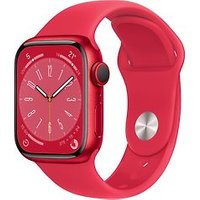 Apple Watch Series 8 41 mm kast van rood aluminium op rood geweven sportbandje [Wi-Fi + Cellular, (PRODUCT) RED Special Edition]