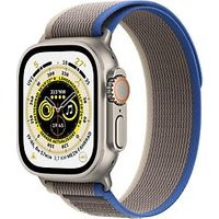 Apple Watch Ultra 49 mm kast van titanium op Trail-bandje M/L blauw/grijs [Wi-Fi + Cellular]
