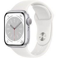 Apple Watch Series 8 45 mm kast van zilverkleurig aluminium op wit geweven sportbandje [Wi-Fi]