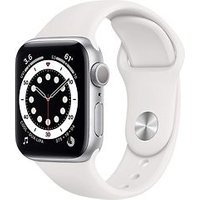 Apple Watch Series 6 40 mm kast van zilver aluminium met wit sportbandje [wifi]