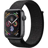 Apple Watch Series 4 44 mm aluminium spacegrijs met geweven sportbandje [wifi] zwart