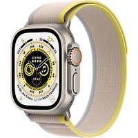 Apple Watch Ultra 49 mm kast van titanium op Trail-bandje M/L geel/beige [Wi-Fi + Cellular]