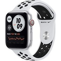 Apple Watch Nike Series 6 44 mm kast van zilver aluminium met zilver/zwart sportbandje van Nike [wifi + cellular]