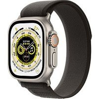 Apple Watch Ultra 49 mm kast van titanium op Trail-bandje S/M zwart/grijs [Wi-Fi + Cellular]