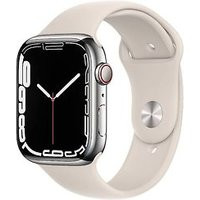 Apple Watch Series 7 41 mm kast van zilver roestvrij staal met poolster sportbandje [wifi + cellular]