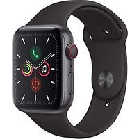 Apple Watch Series 5 44 mm aluminium kast space grey op sportbandje zwart [wifi + cellular]