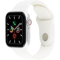 Apple Watch SE 44 mm kast van zilver aluminium met wit sportbandje [wifi + cellular]