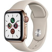 Apple Watch Series 5 40 mm roestvrij stalen kast goud op sportbandje steen [wifi + cellular]