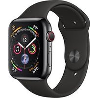Apple Watch Series 4 44 mm edelstaal space zwart met sportarmband [wifi + cellular] zwart