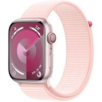 Apple Watch Series 9 45 mm aluminium kast roze op solobandje lichtroze [Wi-Fi + Cellular]