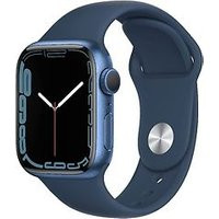 Apple Watch Series 7 45 mm kast van blauw aluminium met afgrond blauw sportbandje [wifi]