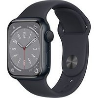 Apple Watch Series 8 41 mm kast van middernact aluminium op zwart geweven sportbandje [Wi-Fi]