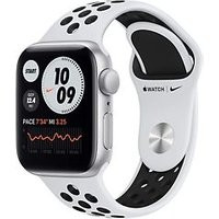 Apple Watch Nike SE 40 mm kast van zilver aluminium met zilver/zwart sportbandje van Nike [wifi]