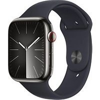 Apple Watch Series 9 45 mm roestvrij stalen kast grafiet op sportbandje S/M middernacht [Wi-Fi + Cellular]