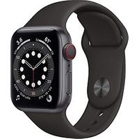Apple Watch Series 6 40 mm kast van spacegrijs aluminium met zwart sportbandje [wifi + cellular]