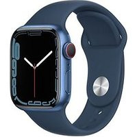 Apple Watch Series 7 41 mm kast van blauw aluminium met afgrond blauw sportbandje [wifi + cellular]