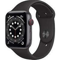 Apple Watch Series 6 44 mm kast van spacegrijs aluminium met zwart sportbandje [wifi + cellular]